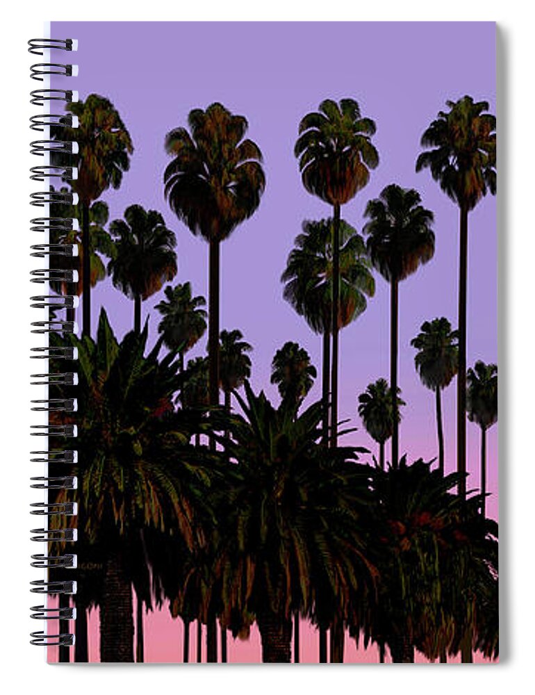Palm Trees Spiral Notebook featuring the painting Palm Trees, Palm Haven, San Jose, California by David Arrigoni