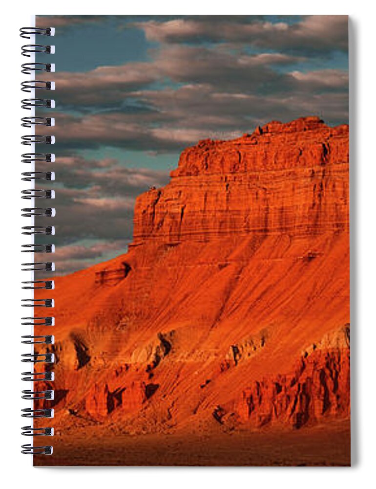 Dave Welling Spiral Notebook featuring the photograph Panorama Morning Light On Wild Horse Butte San Rafael Swell Utah by Dave Welling