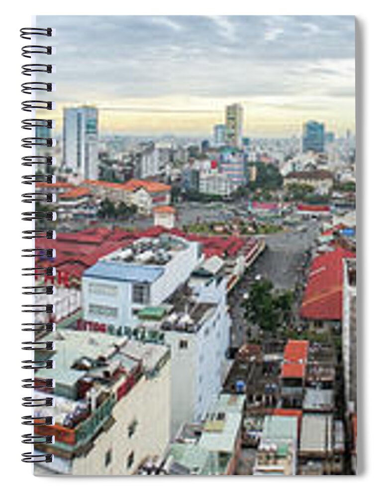 Ho Chi Minh City Spiral Notebook featuring the photograph Panorama Of Ho Chi Minh City by By Thomas Gasienica