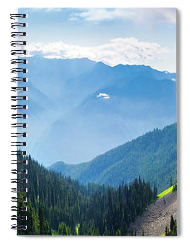 Scenics Spiral Notebook featuring the photograph Panorama Of Hurricane Ridge, Olympic by Anna Gorin