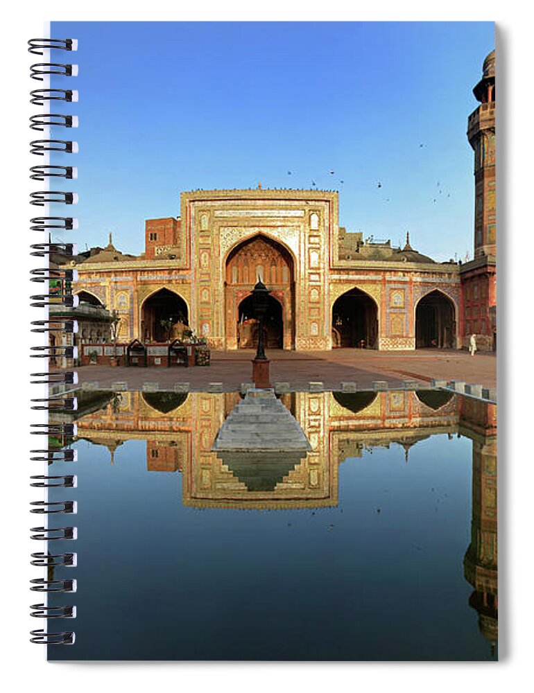 Arch Spiral Notebook featuring the photograph Panorama Of Masjid Wazir Khan by Yasir Nisar