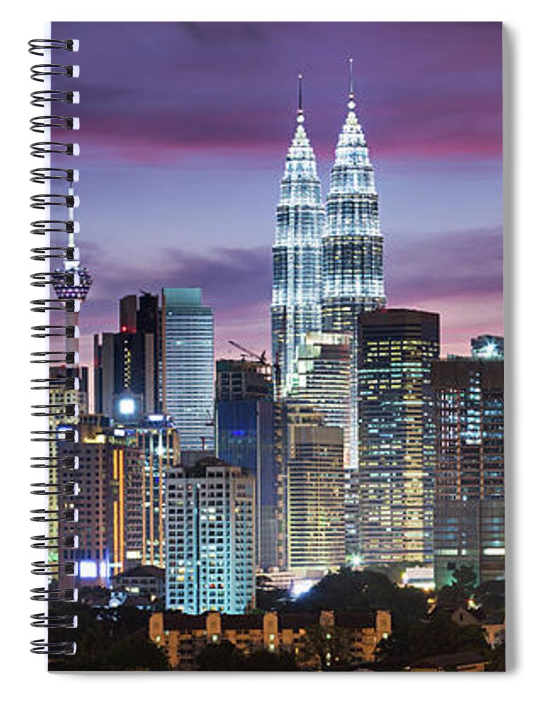 Scenics Spiral Notebook featuring the photograph Panoramic View Of Kuala Lumpur by Bartosz Hadyniak