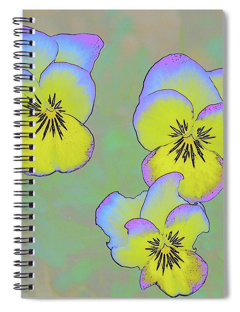Flower Spiral Notebook featuring the photograph Pansies by Minnie Gallman
