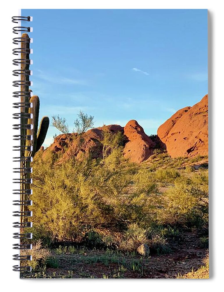 Photography Spiral Notebook featuring the photograph Papago Butte by Sean Griffin