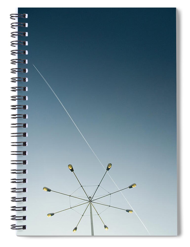 Parking Lot Spiral Notebook featuring the photograph Parking Lot Light At Airport, Vapour by Pete Starman