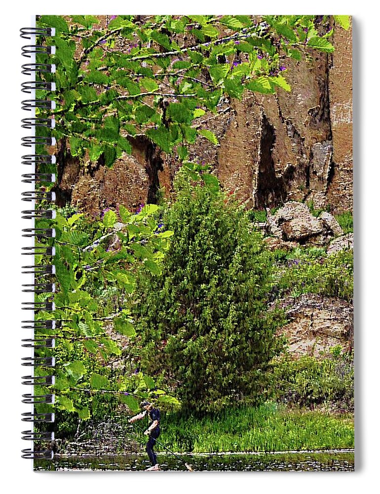 Evergreen Spiral Notebook featuring the digital art Passing By by Vincent Green