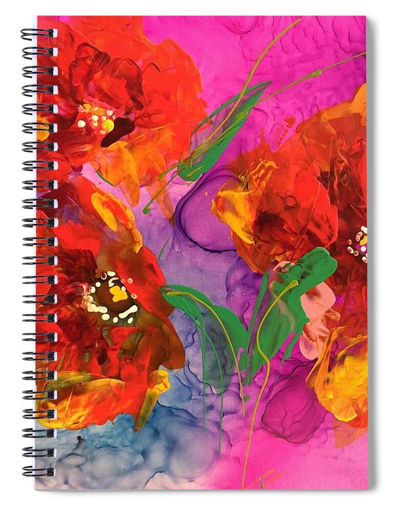 Abstract Spiral Notebook featuring the painting Passionate Joy by Bonny Butler