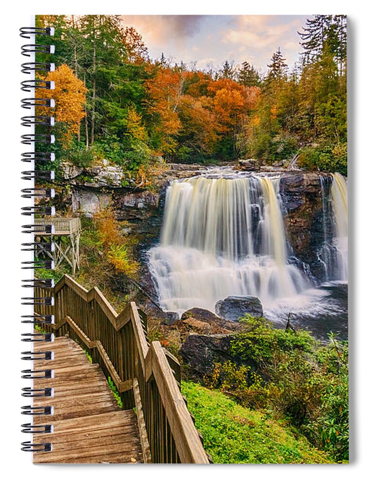 Wv Spiral Notebook featuring the photograph Pathway to Blackwater Falls by Amanda Jones