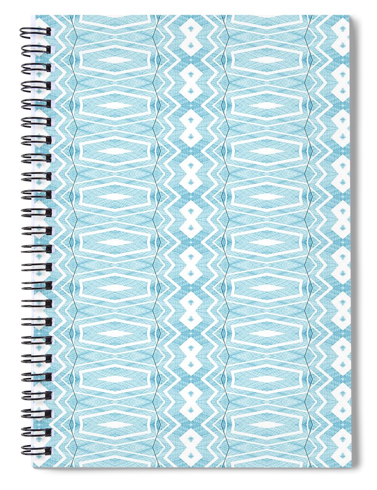 Symmetrical Spiral Notebook featuring the digital art Pattern 3 by Angie Tirado