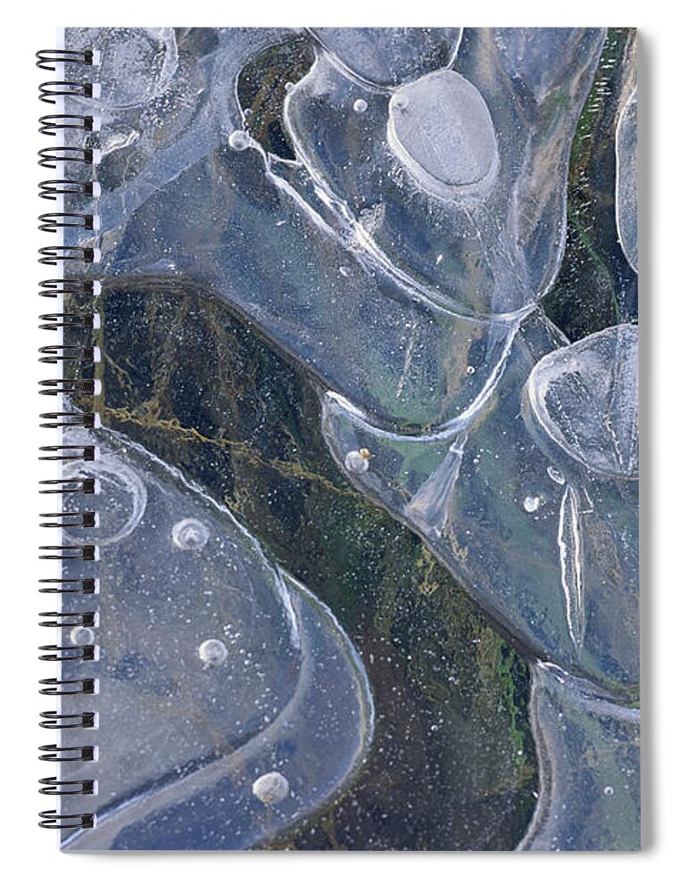Outdoors Spiral Notebook featuring the photograph Patterns In Ice, Close-up by Tony Sweet