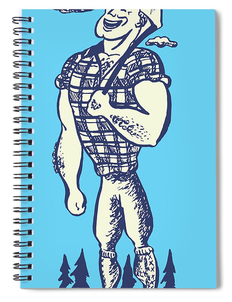 Adult Spiral Notebook featuring the drawing Paul Bunyan by CSA Images
