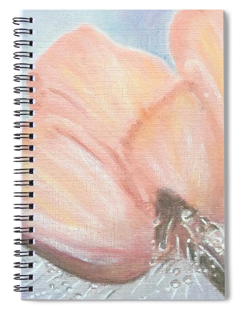 Flower Spiral Notebook featuring the painting Peachy Morning by Cara Frafjord
