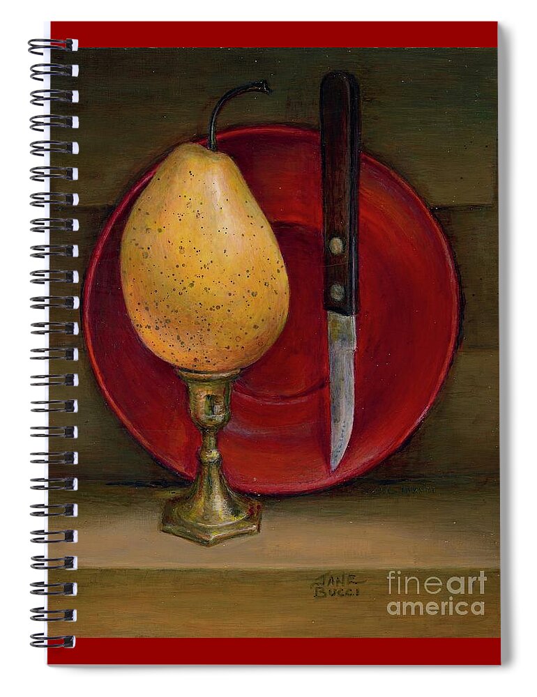Still Life Spiral Notebook featuring the painting Pear Triumphant by Jane Bucci