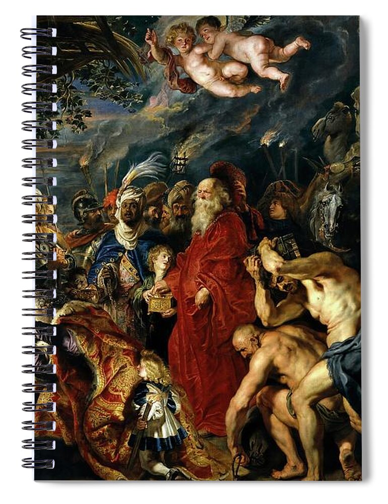 Adoration Of The Magi Spiral Notebook featuring the painting Pedro Pablo Rubens / 'Adoration of the Magi', 1609, 1628-1629, Flemish School. Pieter Paul Rubens . by Peter Paul Rubens -1577-1640-