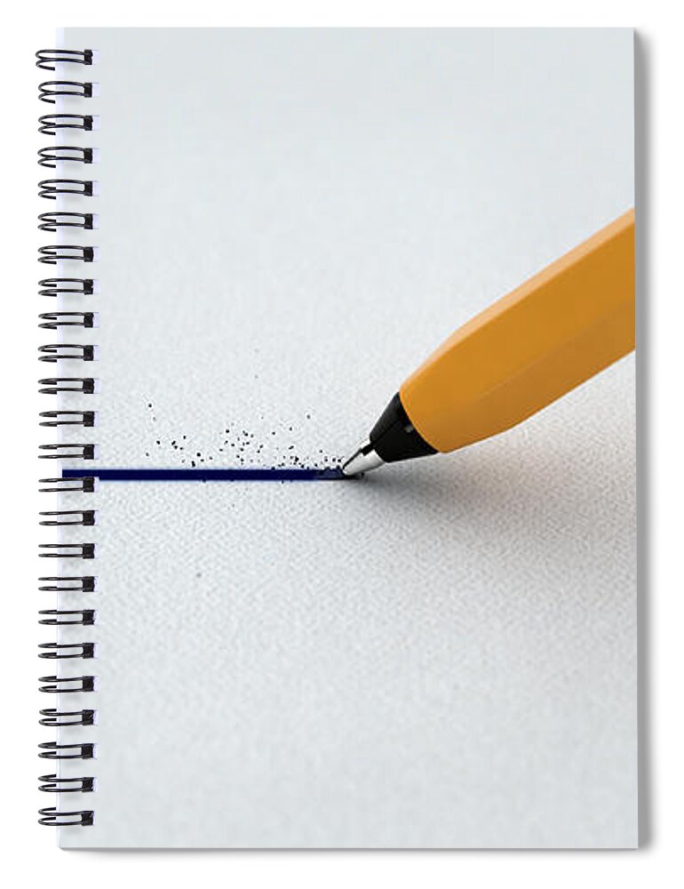 Pen Spiral Notebook featuring the digital art Pen Drawing Line by Allan Swart