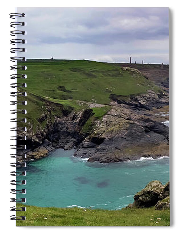Levant Spiral Notebook featuring the photograph Pendeen Watch to Levant by Terri Waters