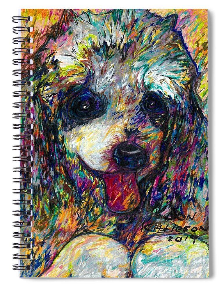 #dogs #dogsofinstagram #dog #dogstagram #puppy #doglover #dogoftheday #instadog #doglovers #doglife #pets #love #puppylove #puppies #pet #puppiesofinstagram #dogsofinsta #cute #instagram #of #petsofinstagram #dogslife #doggo #animals #ilovemydog #cats #doglove #petstagram #dogphotography #cutedogs Spiral Notebook featuring the drawing Pepper by Jon Kittleson