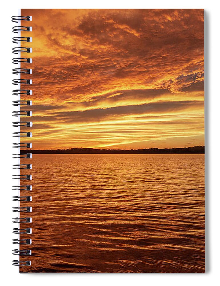 Percy Priest Lake Spiral Notebook featuring the photograph Percy Priest Lake Sunset by D K Wall