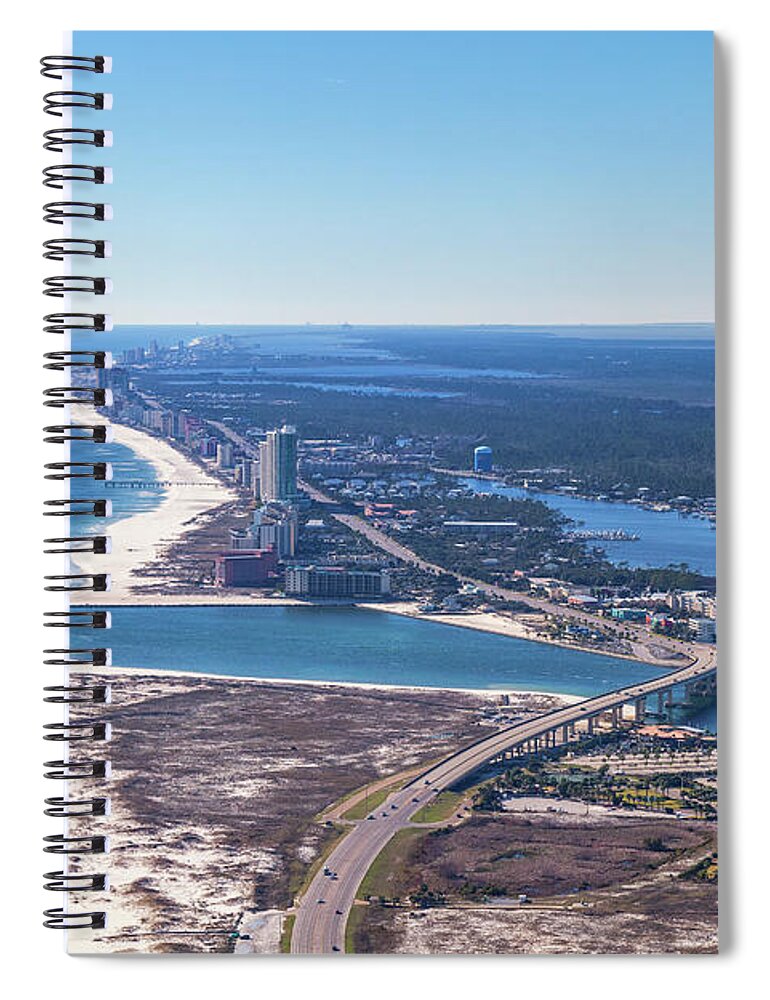 Perdido Pass Spiral Notebook featuring the photograph Perdido Pass Bridge by Gulf Coast Aerials -