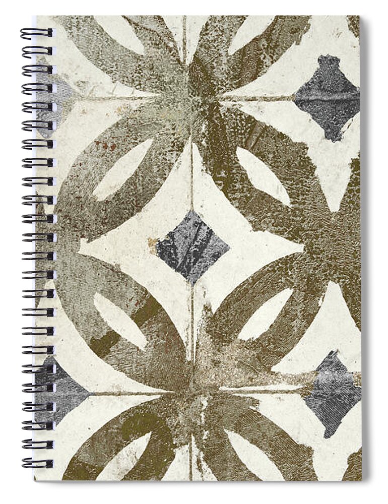 Gold Pattern Spiral Notebook featuring the painting Persia Gold by Mindy Sommers