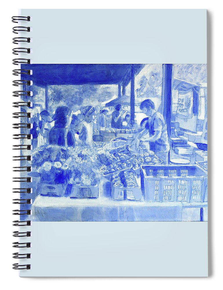 Farmers Market Spiral Notebook featuring the painting Personal Attention by David Zimmerman