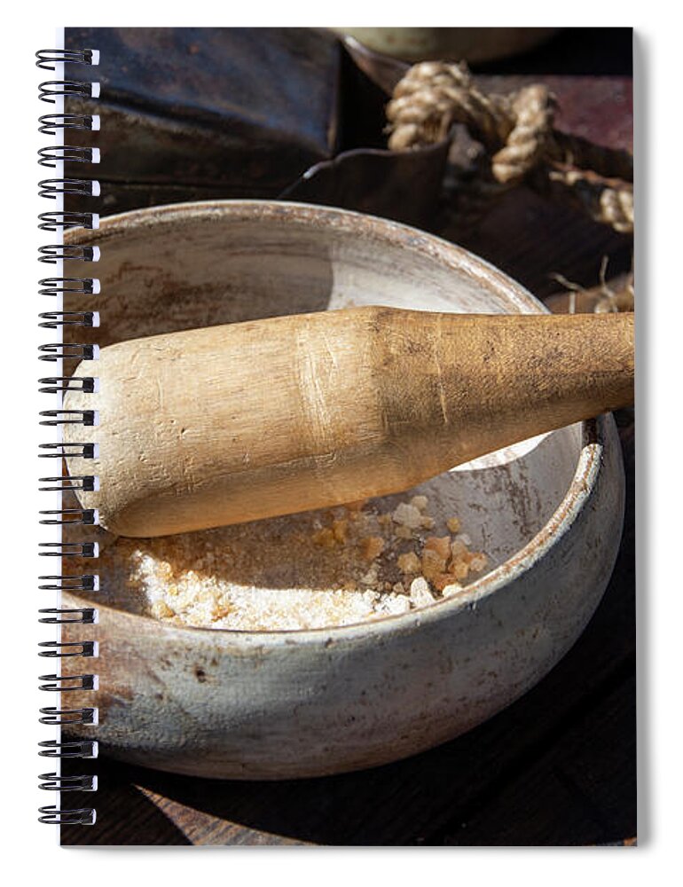Pestle Spiral Notebook featuring the photograph Pestle and mortar by Steev Stamford