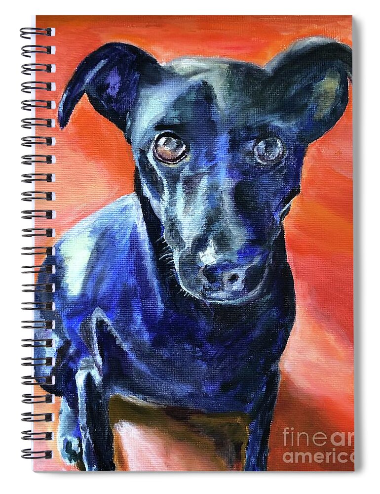 Dog Spiral Notebook featuring the painting Peter by Kate Conaboy