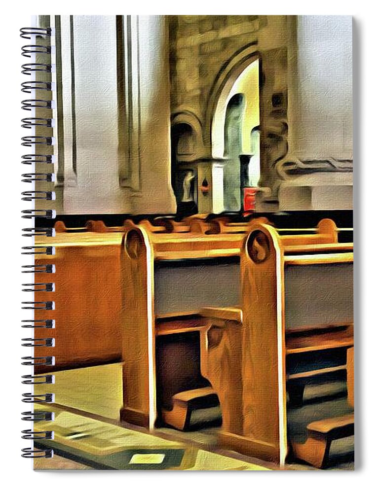 North America Spiral Notebook featuring the photograph Pews in Church by Darryl Brooks