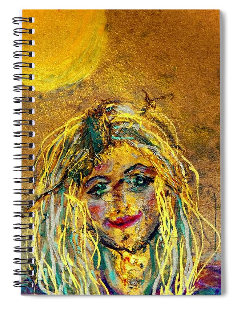 Crushed Flowers Spiral Notebook featuring the mixed media Phoenix Survivor by Debra Grace Addison