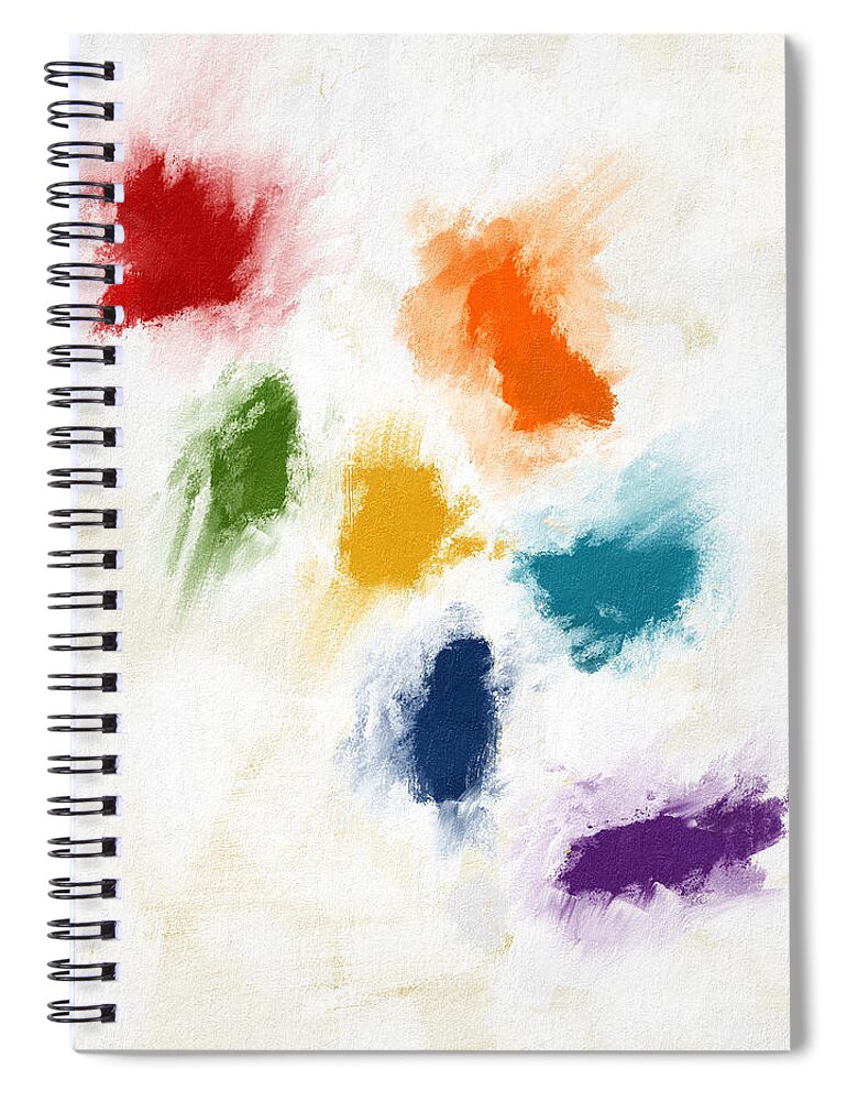 Abstract Spiral Notebook featuring the painting Piece Of The Rainbow- Art by Linda Woods by Linda Woods