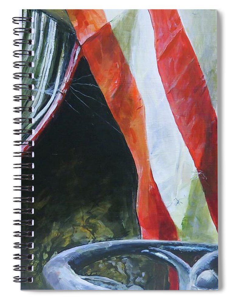 Fire Hose Spiral Notebook featuring the painting Pieces by William Brody