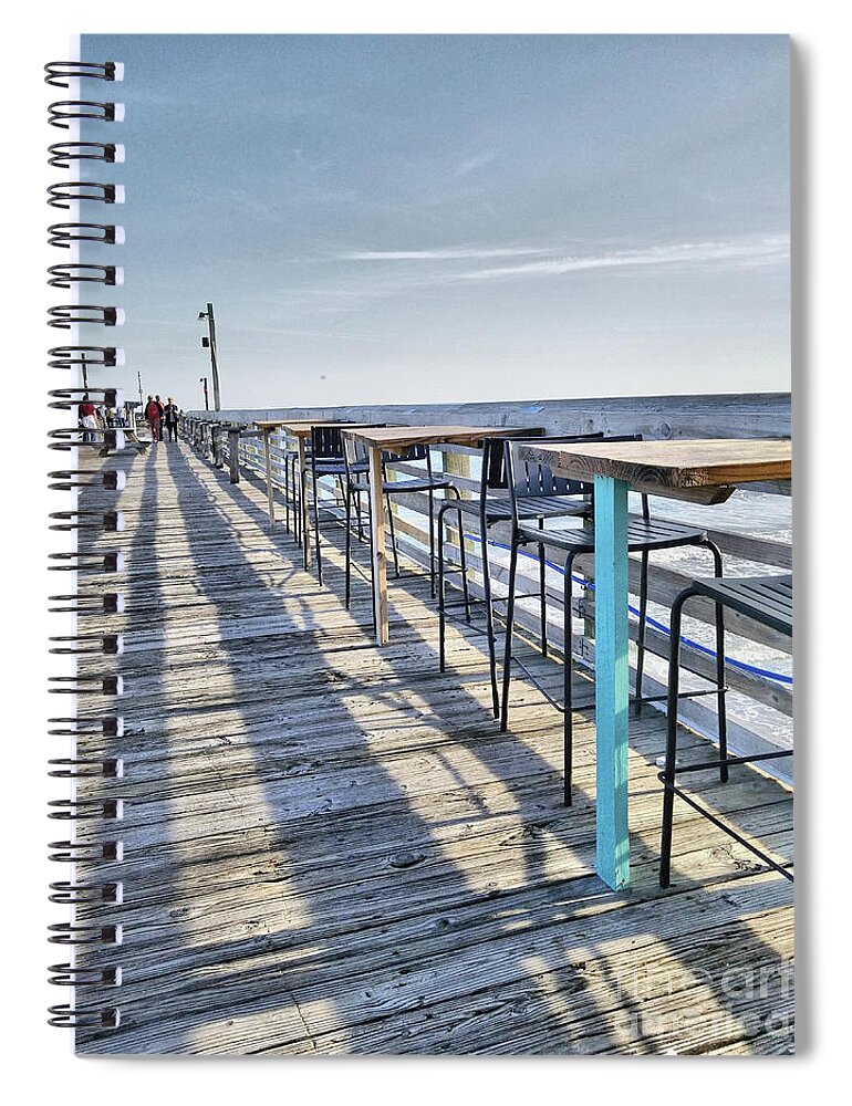 Seating Spiral Notebook featuring the photograph Pier 14 by Kathy Strauss