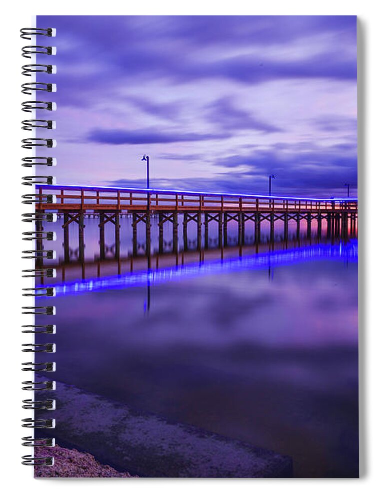 Pier Spiral Notebook featuring the photograph Pier Blues I by Christopher Rice
