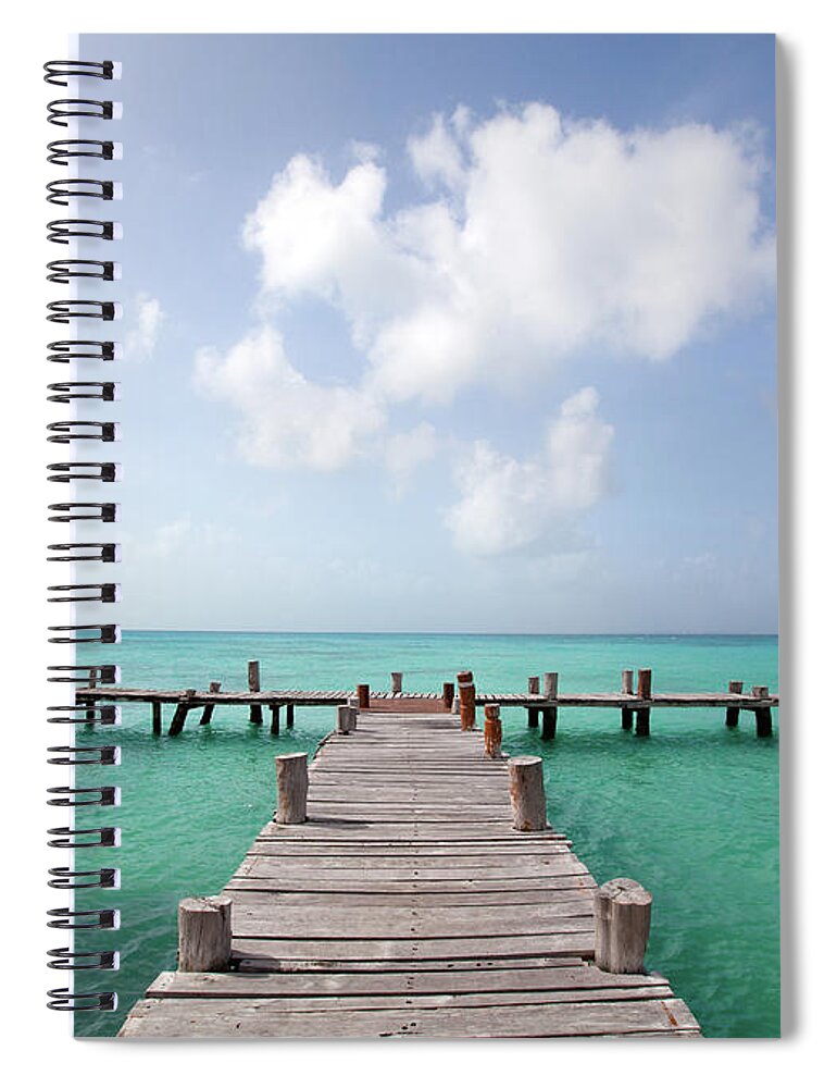 Tranquility Spiral Notebook featuring the photograph Pier Cancun by M Swiet Productions