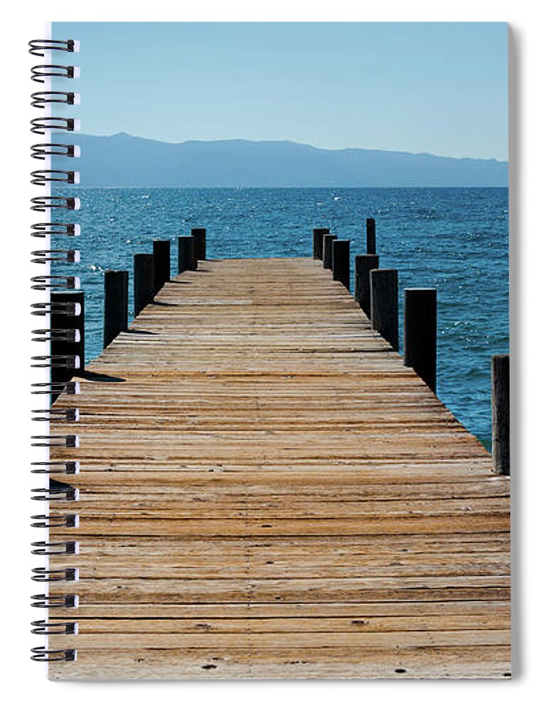 California Spiral Notebook featuring the photograph Pier On Lake Tahoe by Buburuzaproductions