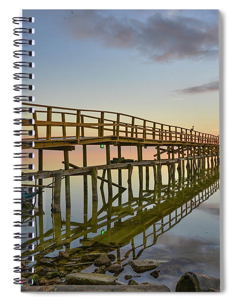 Pier Spiral Notebook featuring the photograph Pier on Pier Sunrise by Christopher Rice