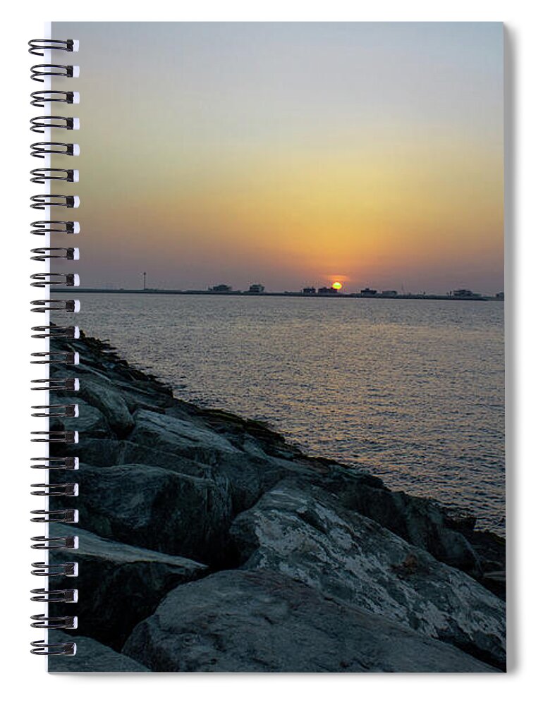 Sunset Pier Nature Landscape Spiral Notebook featuring the photograph Pier Sunset by Rocco Silvestri