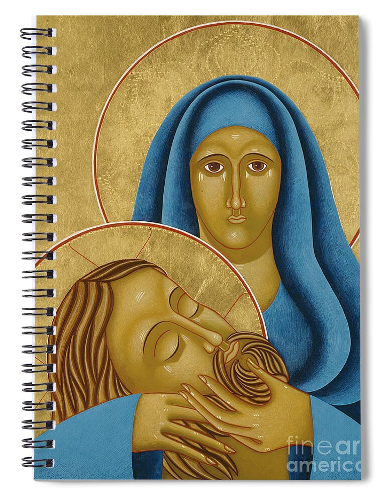 Catholic Spiral Notebook featuring the painting Pieta by Jodi Simmons by Jodi Simmons