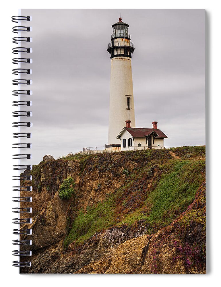 Pacific Spiral Notebook featuring the photograph Pigeon Point Lighthouse IV Color by David Gordon