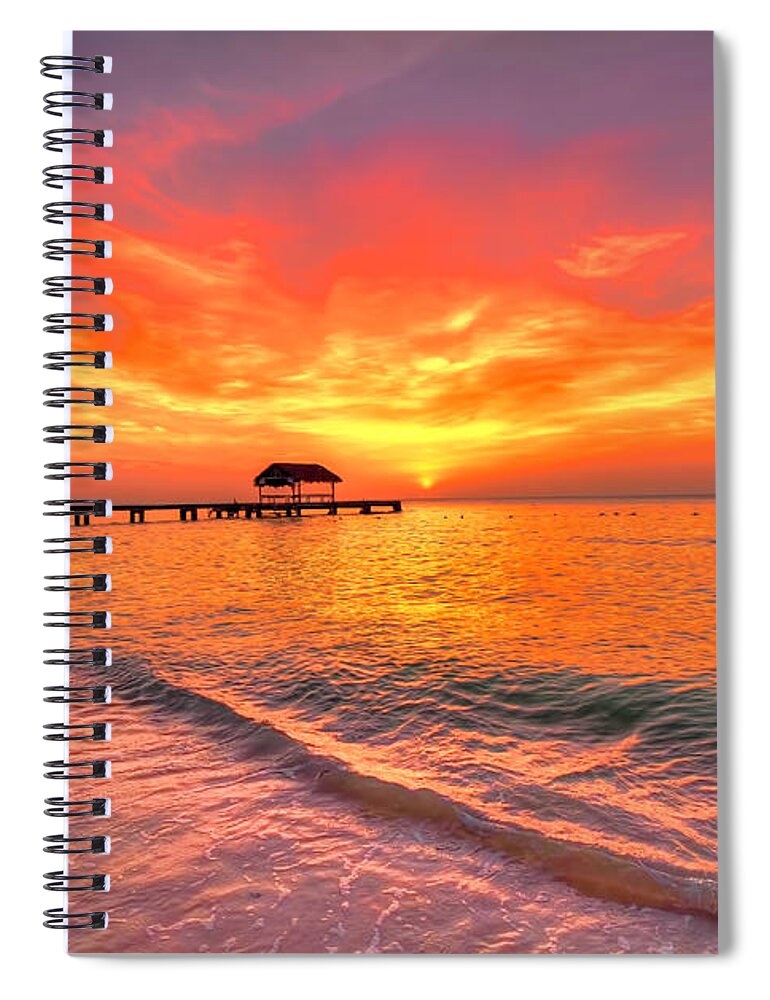 Trinidad Spiral Notebook featuring the photograph Pigeon Point Sunset by Nadia Sanowar