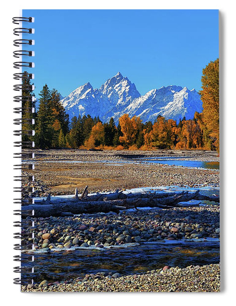 Tetons Spiral Notebook featuring the photograph Pilgrim Creek Autumn Splendor by Greg Norrell