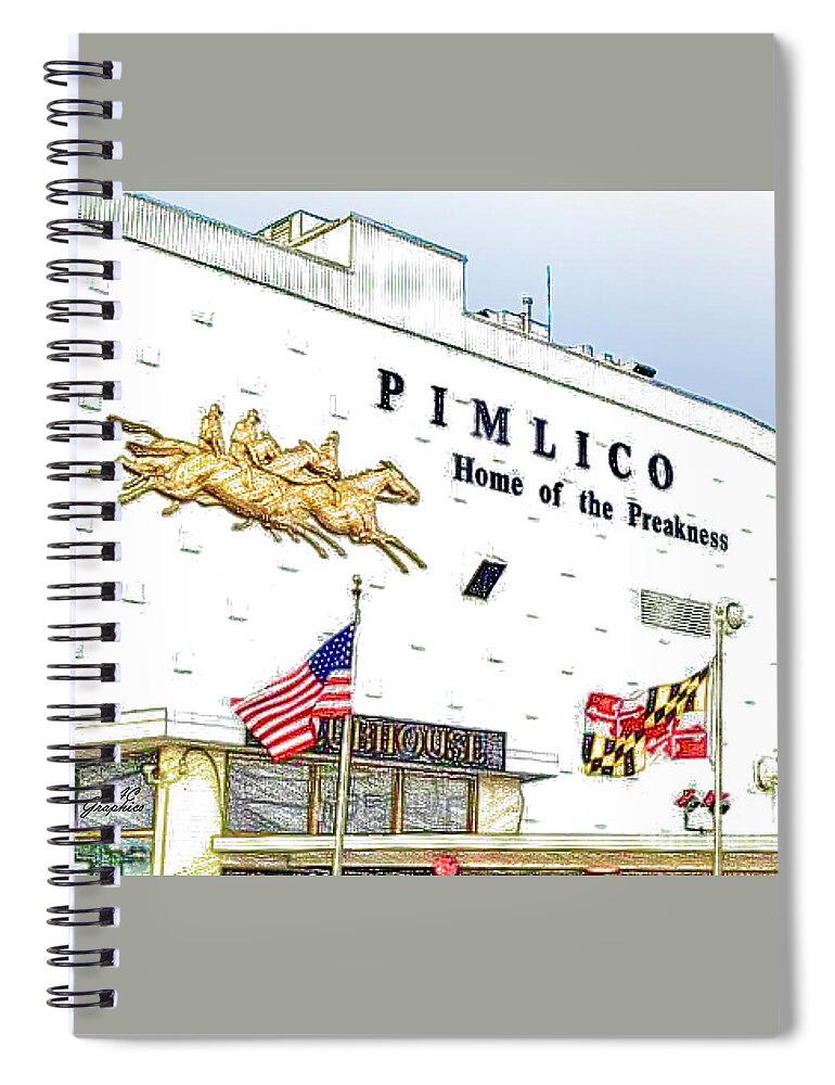 Pimlico. Preakness Stakes Spiral Notebook featuring the digital art Pimlico by CAC Graphics