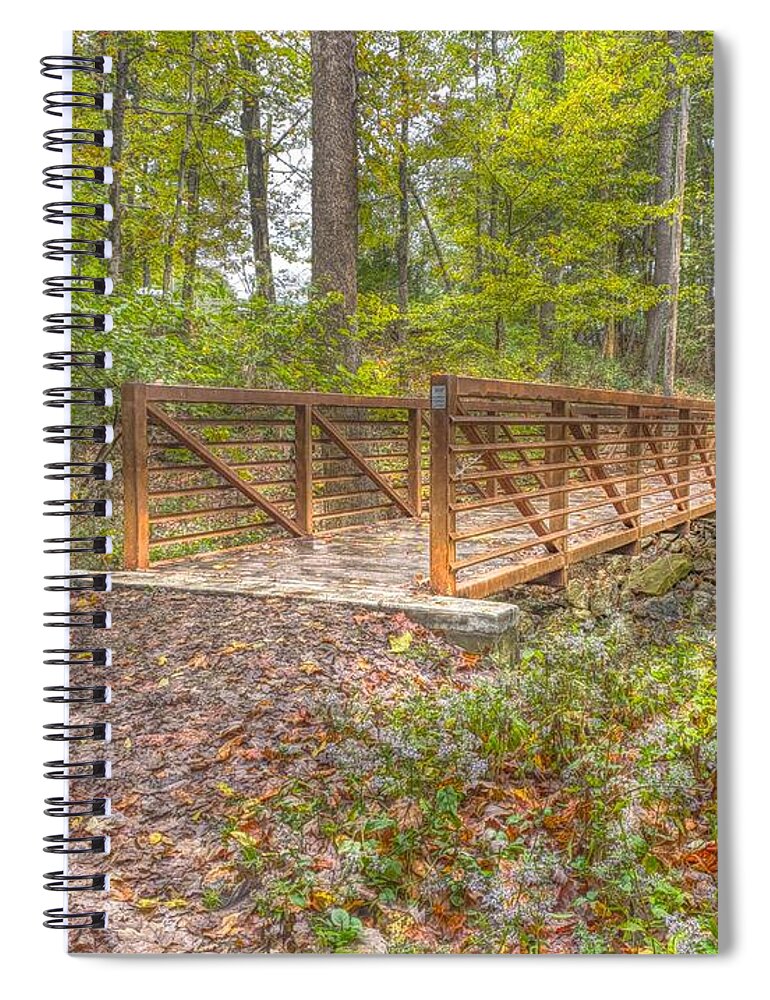 Nature Spiral Notebook featuring the photograph Pine Quarry Park Bridge by Jeremy Lankford