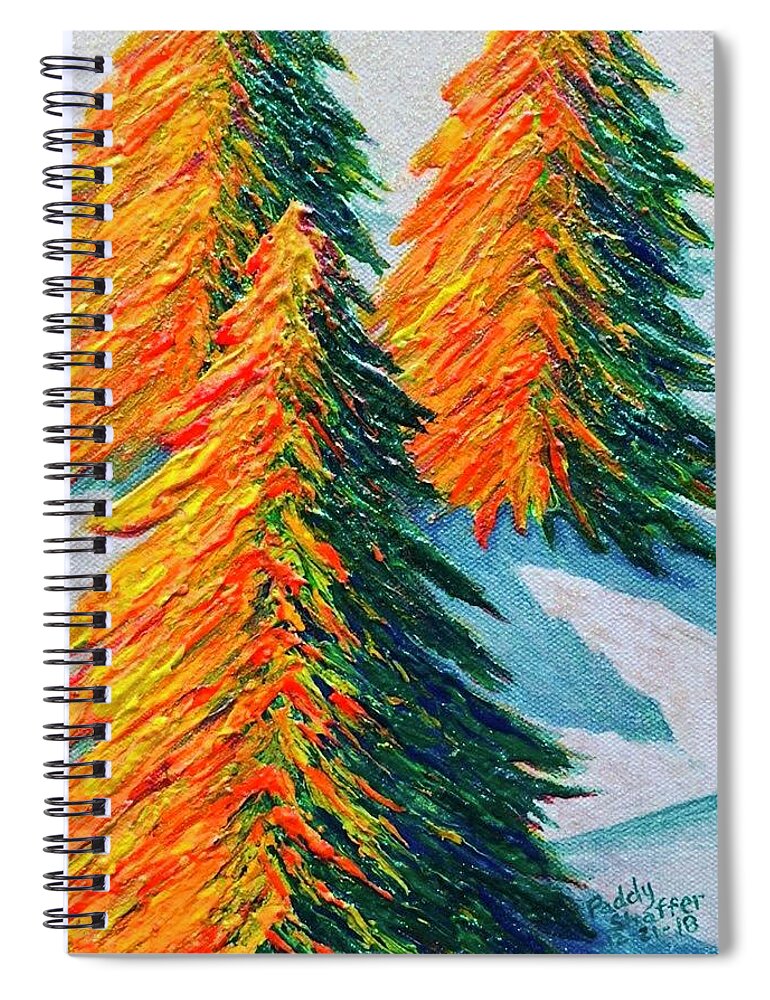 Pines In The Snow Spiral Notebook featuring the photograph Pines in the Snow by Paddy Shaffer