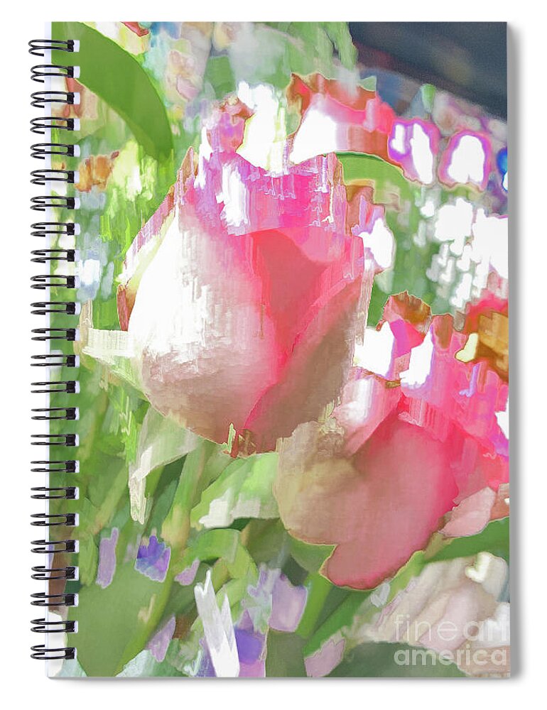 Abstract Spiral Notebook featuring the photograph Pink rose blur abstract by Phillip Rubino
