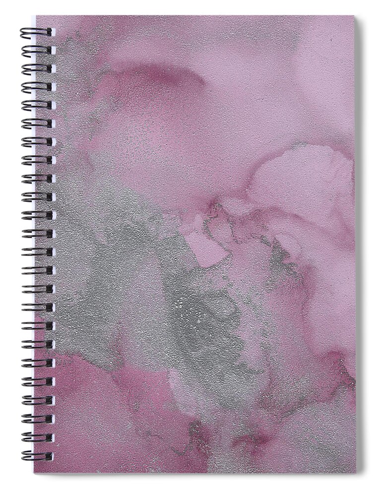Abstract Spiral Notebook featuring the painting Pink Shimmer by Jai Johnson