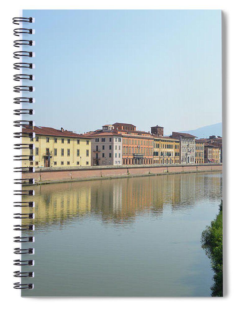 Pisa Spiral Notebook featuring the photograph Pisa Province River Arno by Aicy Karbstein