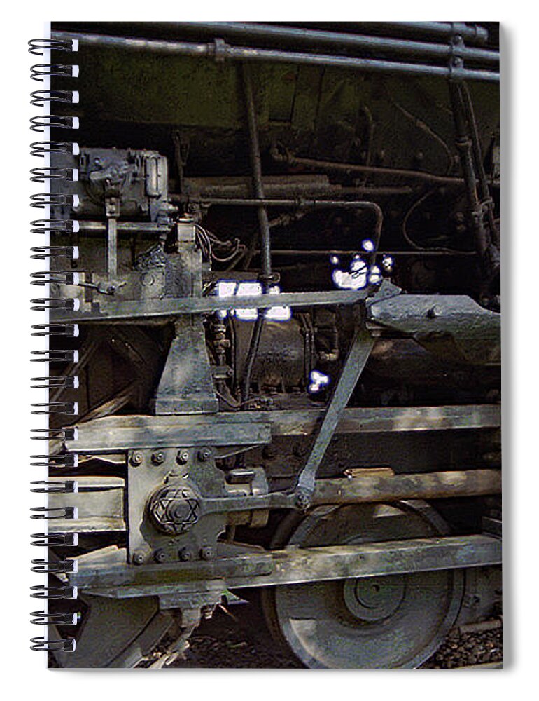 Trains Spiral Notebook featuring the photograph Piston Power Detail by John Schneider