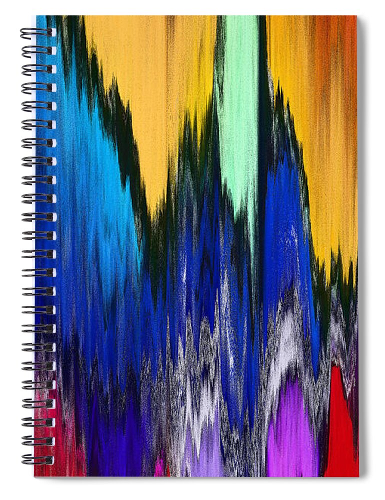 Abstract Spiral Notebook featuring the painting Pixel Sorting 76 by Chris Butler