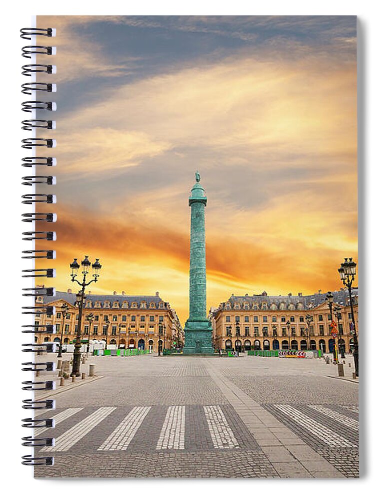 Place Vendome Spiral Notebook featuring the photograph Place Vendome, Paris by Stella Levi
